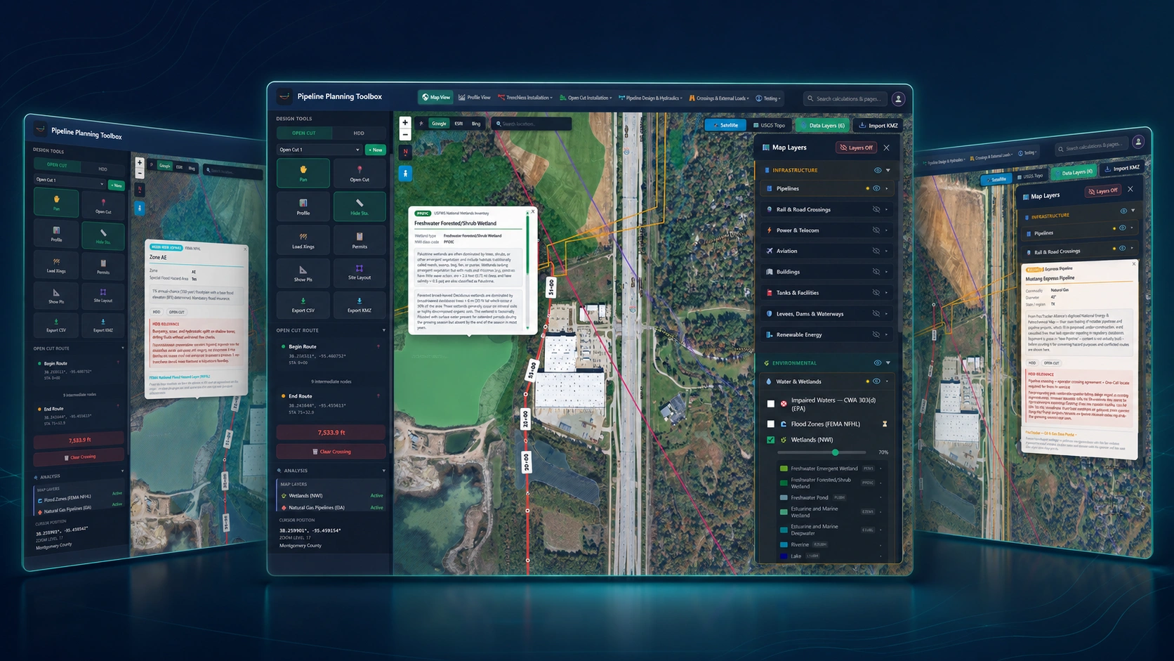Route screening workspace